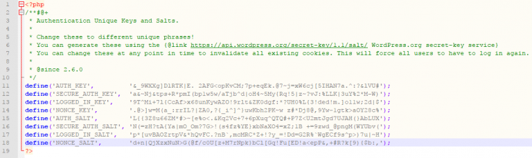 WordPress Security – Sostituisci le Security Keys & Salts